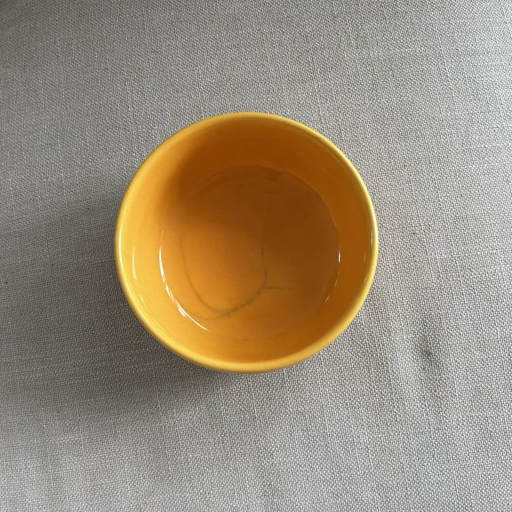 Waechtersbach Cat Bowl Made in Germany Yellow Katze Gato Chat Food Water